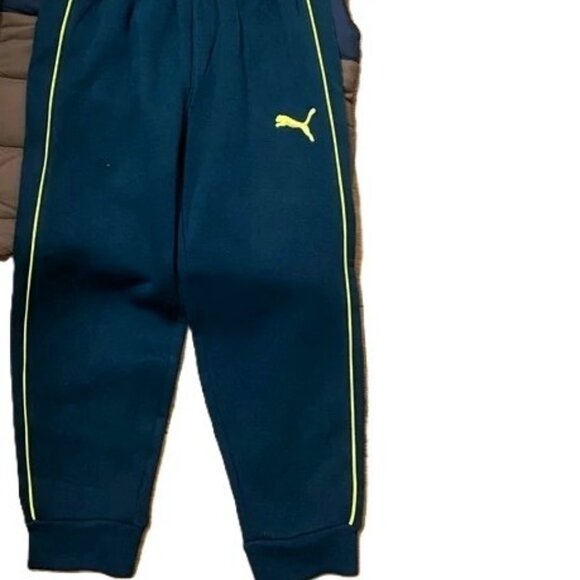 Puma Boys 3-Piece Outfit Set XS (5/6) | Teal Gray Vest Hoodie Pants - Like New - Picture 13 of 16